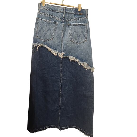 MOTHER SUPERIOR The dual ditcher blue denim maxi skirt size 27 - Picture 6 of 10